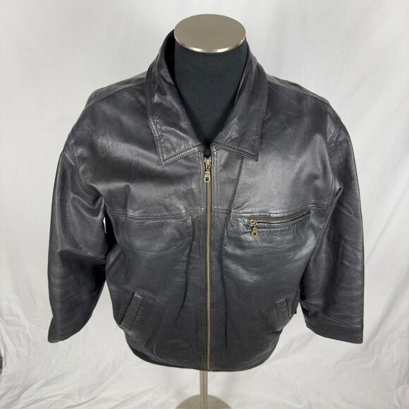 Vintage Sardar 100% Leather 90’s Bomber Jacket - Men’s L - Picture 4 of 9